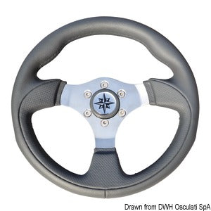 Tender steering wheel grey/polished SS Ø 300 mm