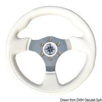 Tender steering wheel white/polished SS Ø 300 mm