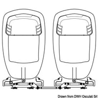 Tie bars with brackets for twin outboard engine/du