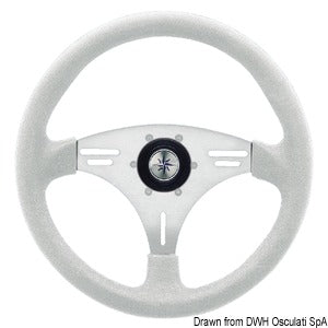 MANTA steering wheel white/silver 355 mm