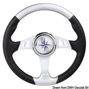 Steering wheel black/silver 350 mm