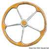 SS steering wheel w/teak external rim 500 mm