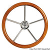Steering wheel w/ teak outer ring 350 mm