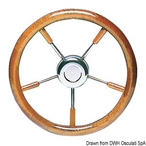 SS steering wheel w/ mahogany outer ring 400 mm