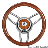 Blitz steering wheel w/polished mahogany outerring