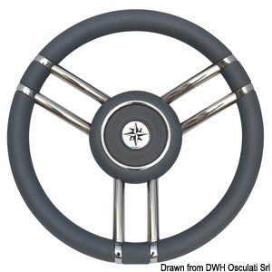 Apollo steering wheel SS+polyurethane Ø 350mm grey