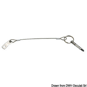 SS plate + cable w/spring folding pin