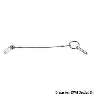 SS plate + cable w/spring ball locking pin