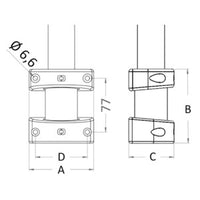 Bushing for wall mounting for 38-mm Ø carbon pole