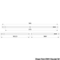 Removable carbon pole f.bimini top 90/181 cm