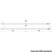 Removable carbon pole f.bimini top 110/231 cm