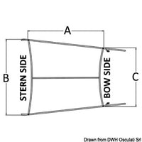 Bimini top w/telescopic arm f.T-Top 180/150/120 cm