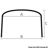 4-arc bimini high AISI316 240/250 cm blue navy