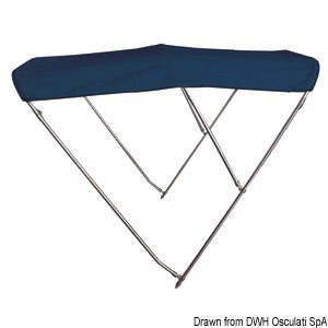 3-arc bimini high AISI316 Ø 25 mm 170/180 cm blue