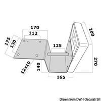 Auxiliary outboard engine bracket for stern mounting, reduced fit model