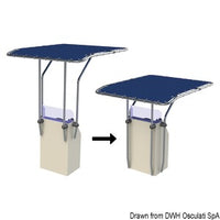 Retractable aluminium T-Top blue 1700x1200 mm