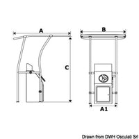 Retractable aluminium T-Top blue 1350x1050 mm