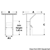 Aluminium T-Top 1700 x 1200 x 2050 mm