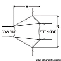 Front extension bimini top f.T-Tops 245/290 cm