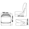 Seat w/foldable back sand vinyl cushion