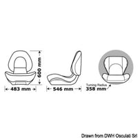 ATTWOOD Centric II ergonomic and folding seat