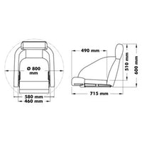 Padded seat H54 to be coated