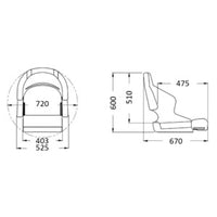 Padded seat H52 to be coated