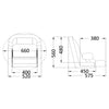 Padded seat w/H51 flip up RAL9010