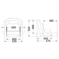 Padded seat w/H51 flip up RAL9010