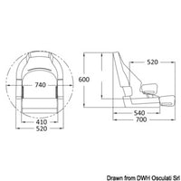 Ergonomic padded seat w/RM52 Flip up to be padded