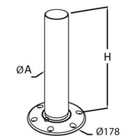 Tread Lock aluminium table pedestal 685 mm