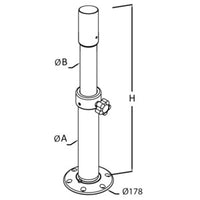 Large thread lock alu table pedestal 450/700 mm