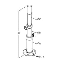 Thread lock alu table pedestal 3 steps 450/775 mm