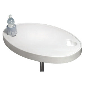 ABS oval table white 77x51 cm