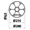 Aluminium table leg w/holding plate