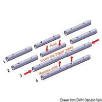 Straight line pole connector 150 mm 22x1.2 mm