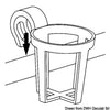 Plastic universal glass holder for snap-in mounting on pulpits and handrails