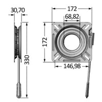 SS rotating base guided + snap lock