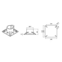 Swivel pedestal nylon fixed polished 30 cm