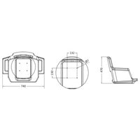 Seat frame only for 48.680.10