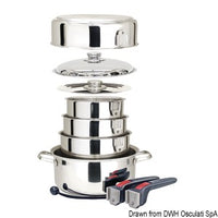 Stackable pots/pans SS inside