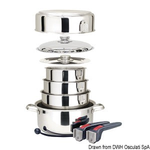 Stackable pots/pans SS inside