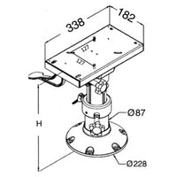 Seat support w/rotating slide 457 mm
