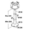 Tri-telescopic aluminium table pedestal