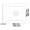 Pedestal square base 500 x 500 mm