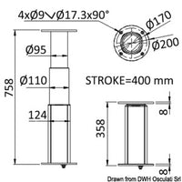 Round-Alu electrical table pedestal