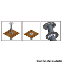 Foldable 2-stage table pedestal 12V 90° swivelling