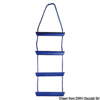 Blue nylon cord ladder, 3 polycarbonate steps
