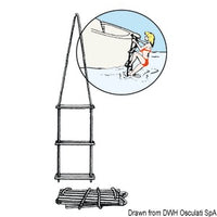 Blue nylon cord ladder, 4 polycarbonate steps