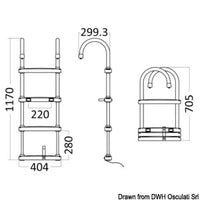 Eco telescopic ladder opened 1170 mm - closed 705 mm